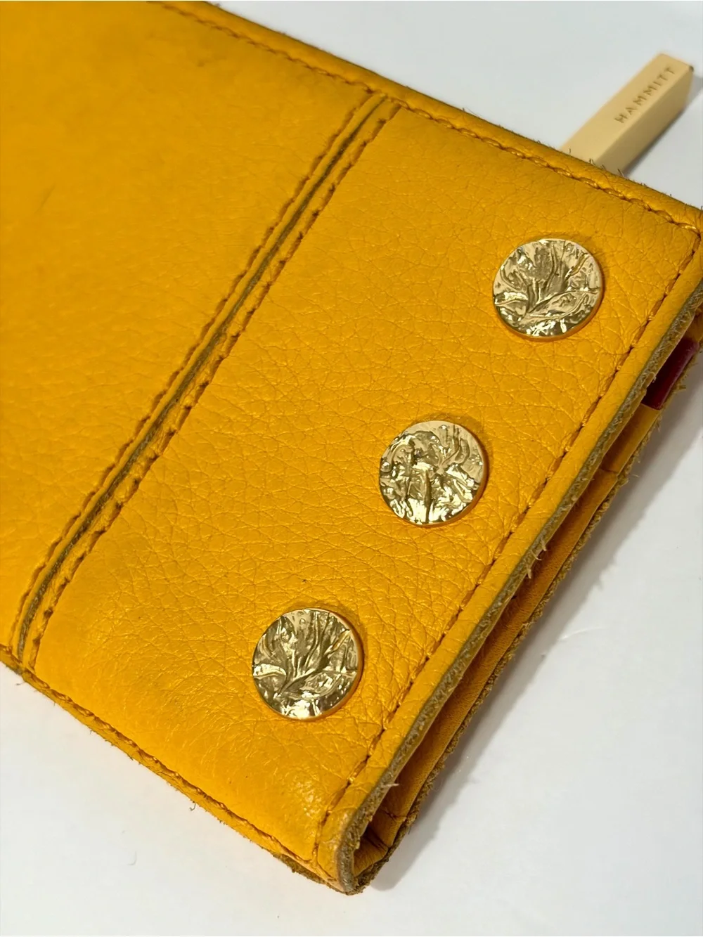 Hammitt 110 North Wallet In Tangerine 🍊 Brushed Gold Hardware/ Hammered Rivets